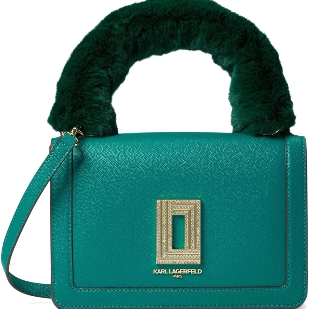 Karl lagerfeld Paris Simone faux fur handle crossbody bag